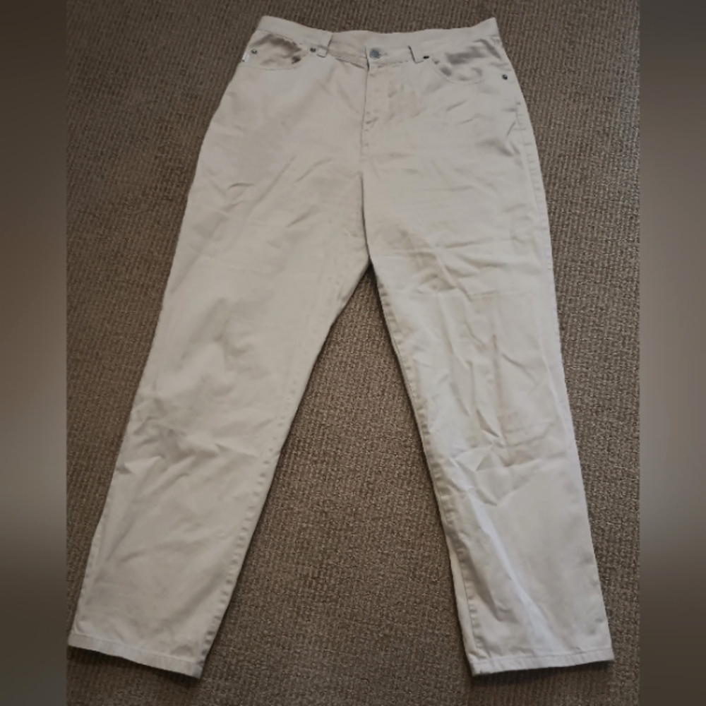 Ralph Lauren Beige Khaki High Waisted Straight Leg Trousers